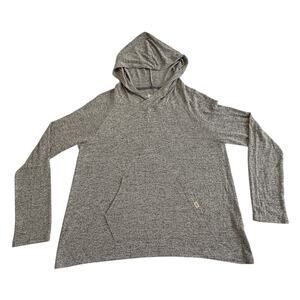 UGG Heather Gray Hooded Long Sleeve Sweater Womens Large Lightweight Soft Pocket